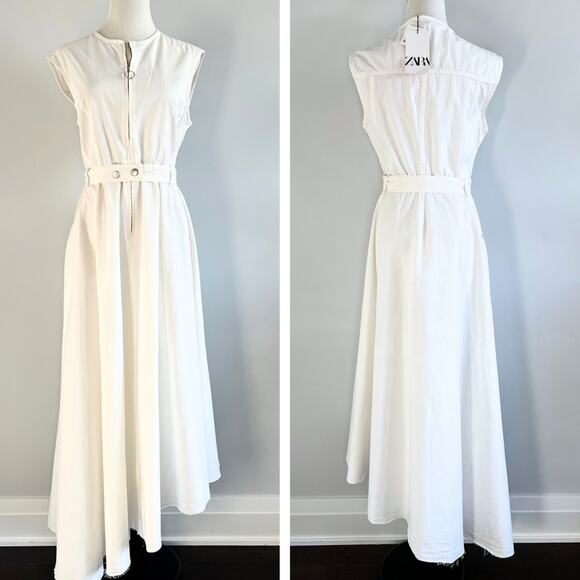 Zara Dresses & Skirts - NWT Zara Asymmetrical Off white Dress Long Maxi Size L M